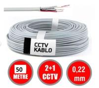 PCPRO 50MT METRE 2+1 (2*0,22)  KABLO CCTV 21022050 - 1